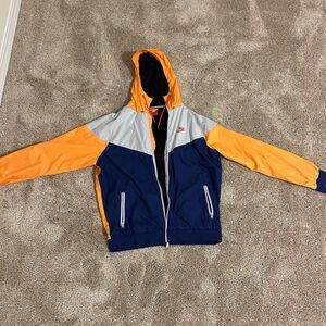 Nike Men’s Dri-Fit Colorblock Jacket - Blue, Orange, White (L)